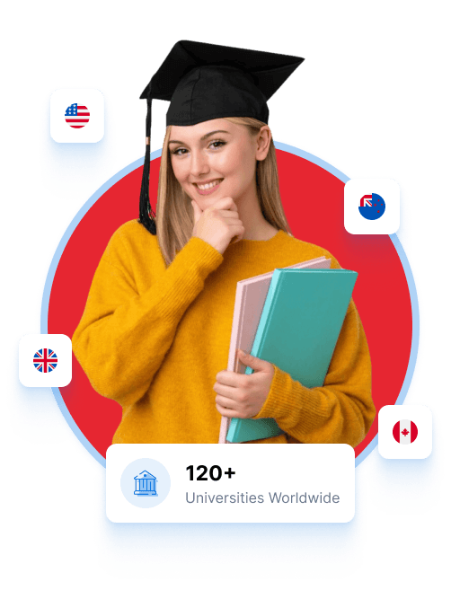 Graduate student ready to study abroad — with 120+ universities badge